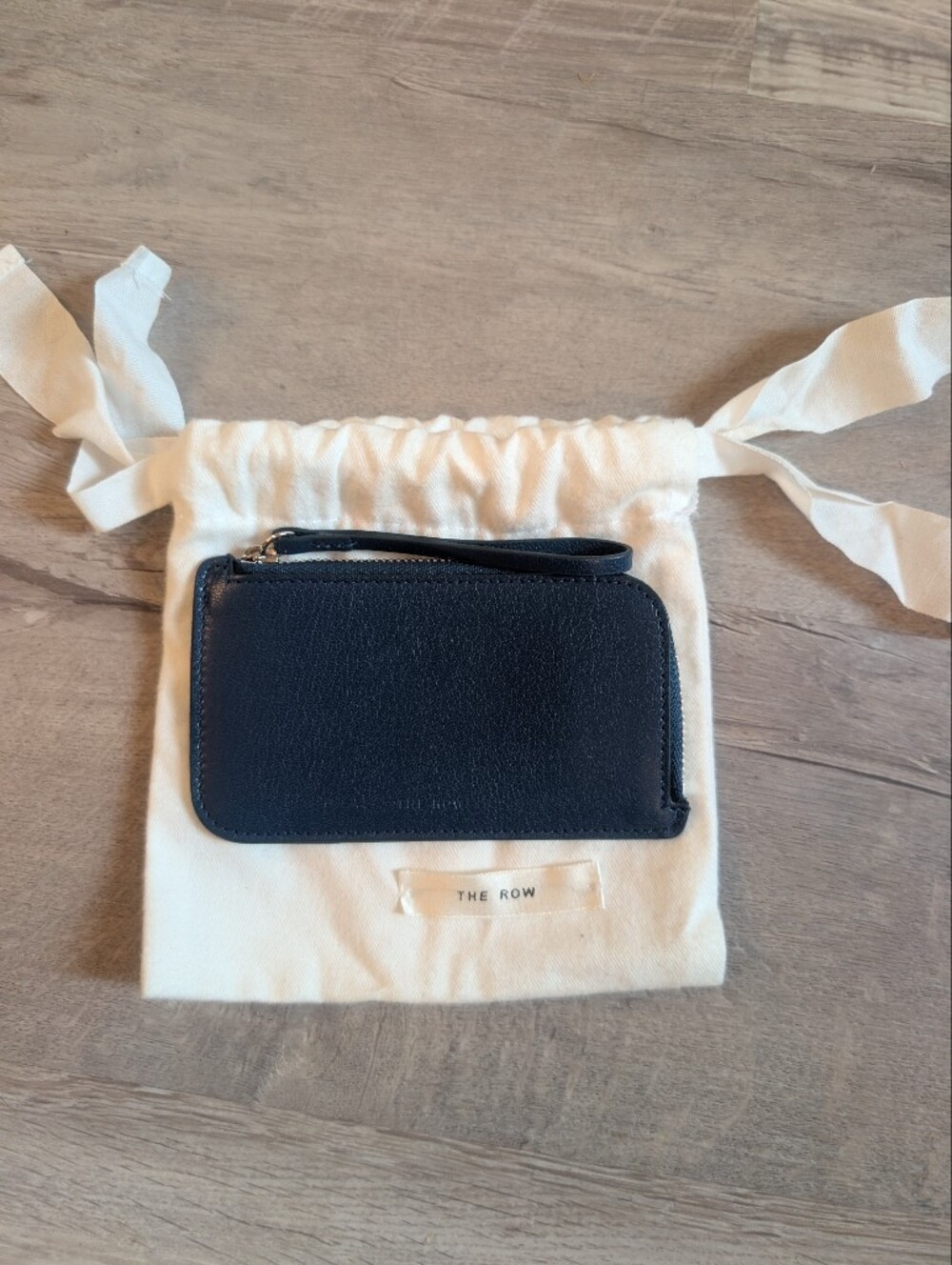 The Row Zipped Leather Wallet Peacock Blue